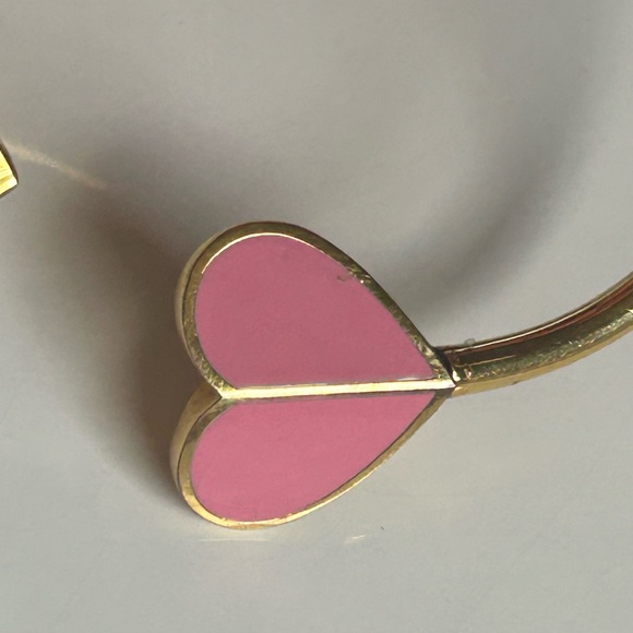 KATE SPADE • Pink Heritage Spade Gold Tone Flex Cuff Pink Stackable Bracelet - Picture 3 of 7